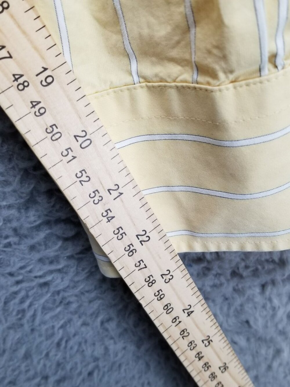 Abercrombie & Fitch Shirt Mens XL Yellow Pinstripe Cotton Long Sleeve Button Up - Picture 8 of 10